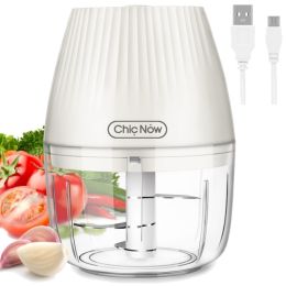 k56-22 Chic Now Mini Food Chopper Electric Food Processor Cordless Onion Garlic Chopper Portable Vegetable Mincer Meat Blender with 250ml Capacity