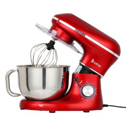 5.8QT 6 Speed Control Electric Stand Mixer with Stainless Steel Mixing Bowl Food Mixer Red