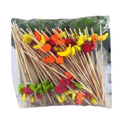 [Fruits] 200 Pcs Disposable Bamboo Cocktail Picks Party Supplies Bamboo Skewer