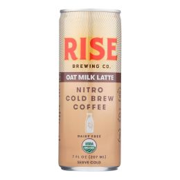 Rise Brewing Co. Nitro Cold Brew Coffee, Oat Milk Latte - Case of 12 - 7 FZ