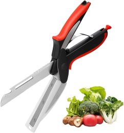 Clever Cutter 6 in 1 Kitchen Scissors Knife Food Cutter Chopper w/ Cutting Board
